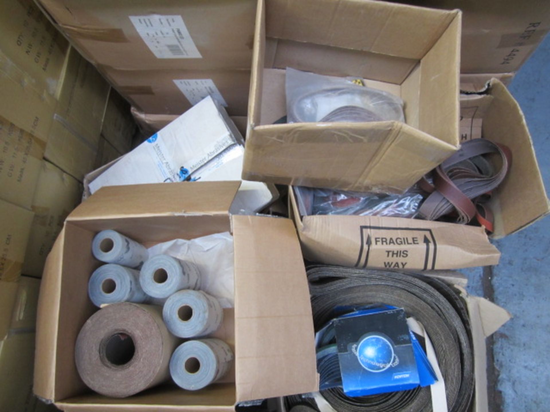 Pallet of assorted size abrasive belts, quantity of silicone section reels - Image 2 of 4