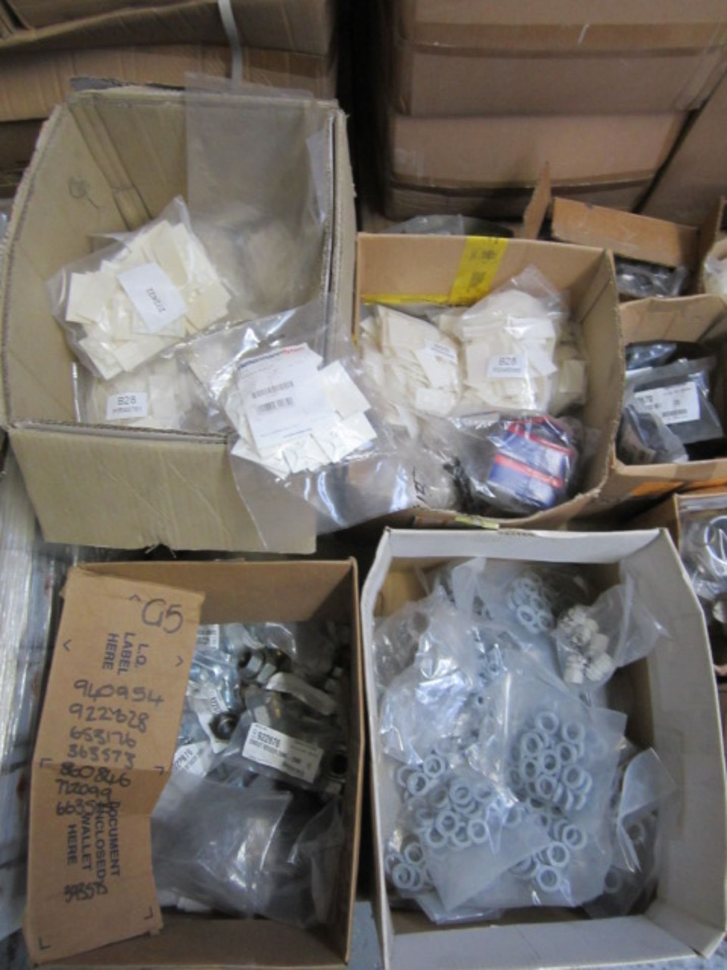 Pallet of assorted fittings including Conduit reduces, cable cleats, nylon clips, nylon nuts, hose - Image 2 of 3