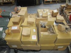 Pallet of consumable stock including socket head cap screws, countersunk bolts etc.