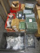 Pallet of consumables stock including 20 boxes M20x80 bolt and nut, high tensile hexagon bolts,