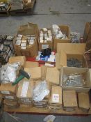 Pallet of consumable stock including Roebuck M10x40, M6x16 SKT shoulder 10mm (M8) etc.