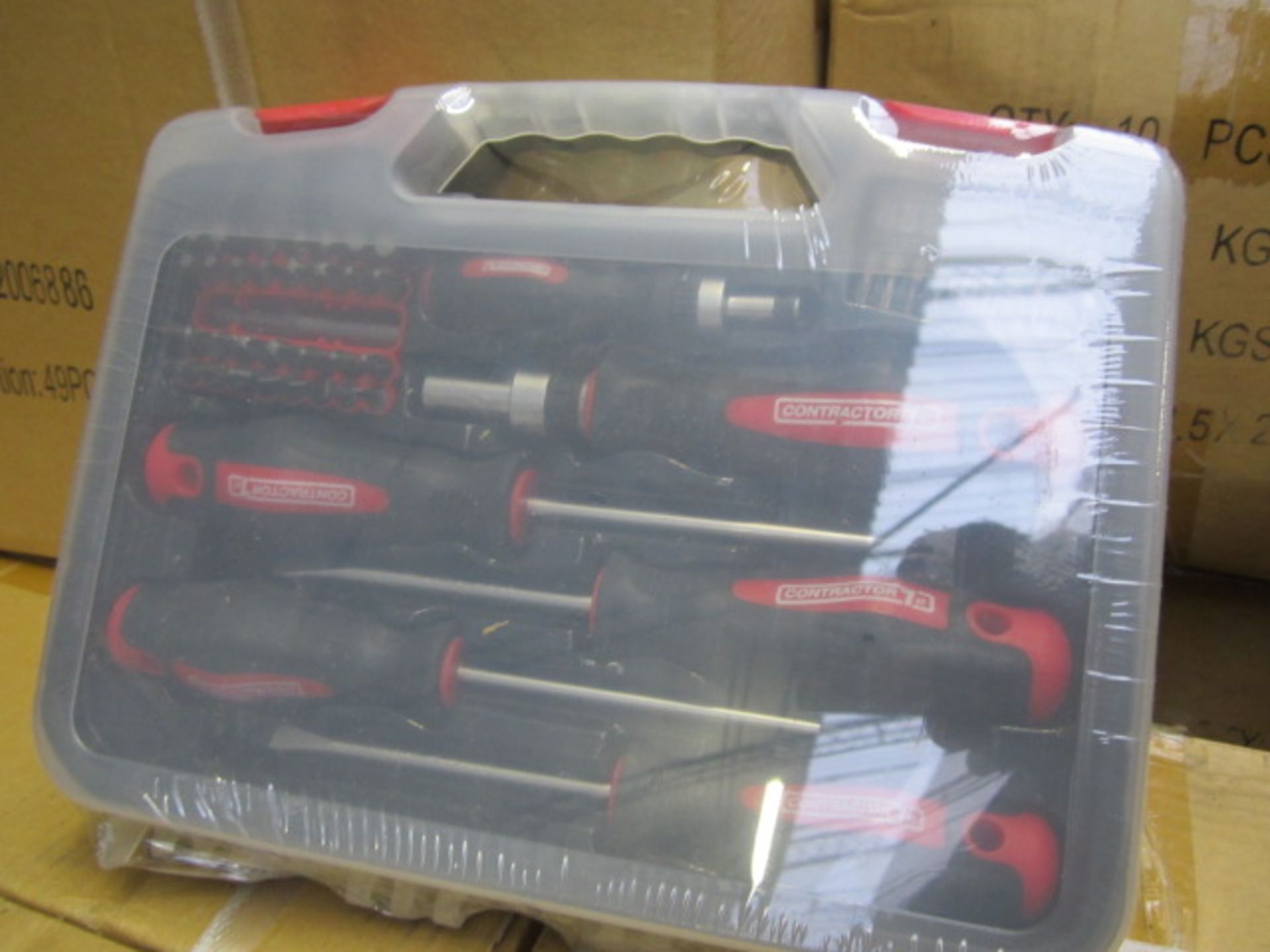 Nine boxes contractor 49pc screwdriver sets, 6 per box