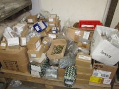 Pallet of consumable stock including nuts, washers, spring washers, flange nuts, nyloc nuts, nylon
