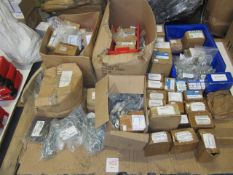 Pallet of consumable stock including nuts "R"clips, galvanised bolts, washers, socket head bolts,