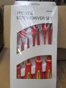 Five boxes 7pc VDE screwdriver sets, 20 sets per box