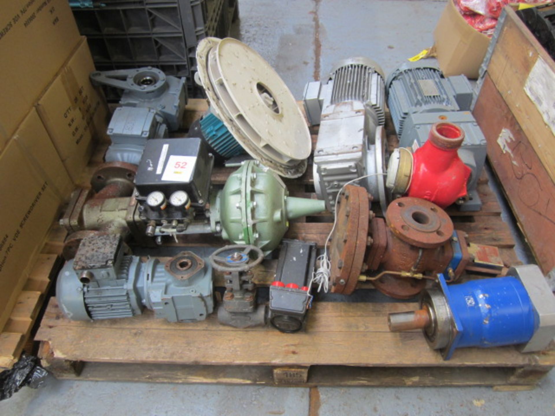 Pallet of assorted motor valves