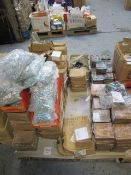 Pallet of consumable stock including 26 boxes cap screw bolts, M16x140 bolts hex head screws, cap