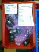 ER32 collets: 16-15mm (1off), 12-11mm (1off), 11-10mm (1off) 
E32 milling collets: 2.5-2mm (1off),
