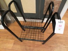 Two black steel frame netted base tile board display stands (located at Teignmouth site)