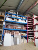 Two bays of adjustable boltless stores racking, blue, 1.5 x 0.45 x 1.8m high (approx) (Please