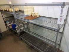 Two bays of steel storage shelving, 1520 x 600 x 1540mm