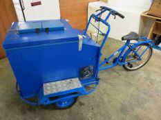 Un-named ice cream tricycle with fitted Fricon MBC125 twin lid freezer box, serial no: 2000/0073
