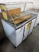Tefcold IC 300 SC twin sliding glass door ice cream freezer, serial no: M1230037999 with overhead