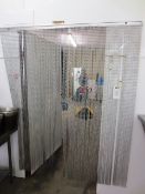 Two wall mounted chain fly curtains (only one in picture)