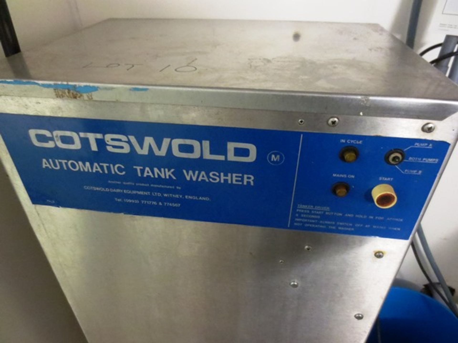 Cotswold TW2 stainless steel auto tank washer, advised currently not in use