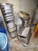 Approx 38 stainless steel bain marie type pots