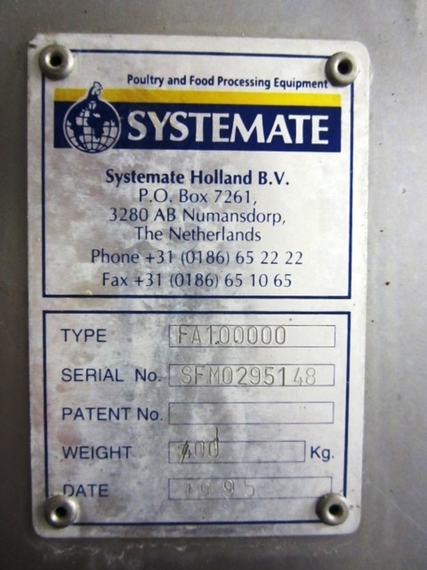 Systemate Stainless Steel mobile breast boning machine, type FA100000, serial number SFM 0295148 ( - Image 8 of 16