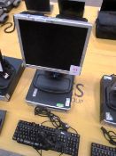 HP Compaq dx5150 small PC with flat screen monitor, keyboard and mouse (Located at Unit 3