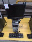 HP Compaq dc7700p mini tower PC with flat screen monitor, keyboard and mouse (Located at Unit 3