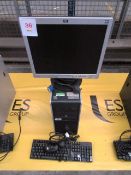 HP Compaq dc7800p mini tower PC with flat screen monitor, keyboard and mouse (Located at Unit 3