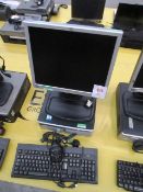 HP Compaq dc7700 small PC with flat screen monitor, keyboard and mouse (Located at Unit 3
