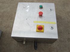 Used conveyor motor stop/start complete with steel enclosure