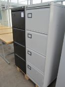 Four steel five drawer filing cabinets