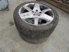 Two Saab 17" alloy wheels & tyres