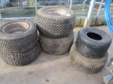 Five wheels with tyres - Believed to have come from a Ransomes Commander 23x10x50 & 26x12x12
