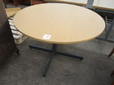 Light wood effect circular meeting table
