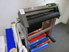 Graphite model CE6000 - 60 cutting plotter on stand with materials. Located at Unit 1, Neptune