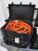 Two Tsunami hard plastic transport cases with contents of assorted cables. Located at Unit 1,