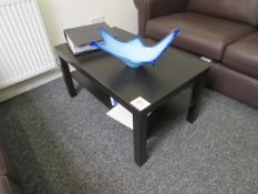 Dark wood laminate low-level coffee table . Located at Unit 1, Neptune Court, Barton Manor,