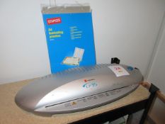 Rexel LP35 laminator and A4 pouches. Located at Unit 1, Neptune Court, Barton Manor, Bristol BS2