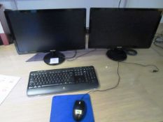 Zoostorm i5 core PC with two Philips 21" monitors, keyboard and mouse. Located at Unit 1, Neptune
