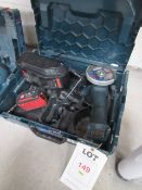 Bosch angle grinder, model: GW5 18v-LI with battery charger and case. Located at Unit 1, Neptune