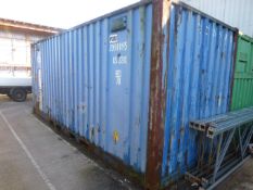 Steel shipping container, approx. 20ft x 8ft