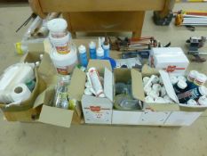 Quantity of woodworking consumables including 32 x 310ml tubes of Wurth Sabesto Silicone, neutral;