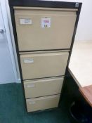 Steel brown/cream 4 drawer filing cabinet