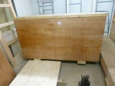 4 wheeled plywood chest, 197cm x 105cm x 82 cm