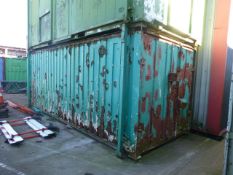 Steel jackleg container, approx. 20ft x 8ft (located under lot 174)