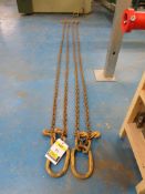 2 grade B untested 3.2metre twin leg chain slings with shorteners