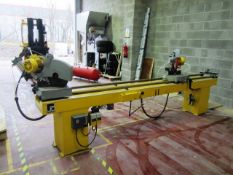 Pertici double mitre saw, approx. profile cutting length 3.4m Located: Llantrisant, Mid Glamorgan
