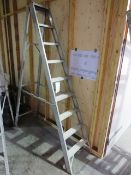 Aluminium 9 rung step ladder