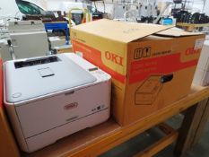 Oki C301dn colour laser printer with box, serial no: AK26064441