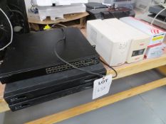Two Eaton 5115 UPS units and Dell Power Connect 3524P switch, two various APC UPS units