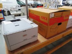 Oki C301dn colour laser printer with box, serial no: AK27025118
