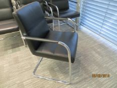 Ten Kusch Co scorpii lounge model 31703 chrome framed cantilever leather elbow chairs d.o.m. 12/