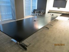 Wood effect meeting room tables 3000mm x 1300mm