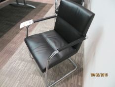 Six Kusch Co scorpii lounge model 31703 chrome framed cantilever leather elbow chairs d.o.m. 12/